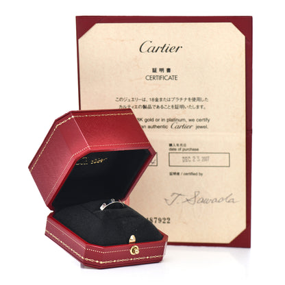 Cartier 18K White Gold 3.5mm LOVE Wedding Band Ring 48 4.5 5 of 5