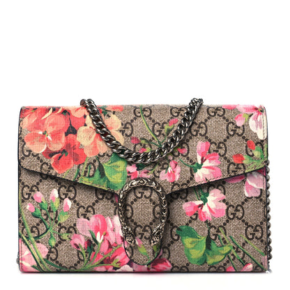 Gucci GG Supreme Monogram Blooms Mini Dionysus Chain Wallet Beige Multicolor Dry Rose 1 of 11