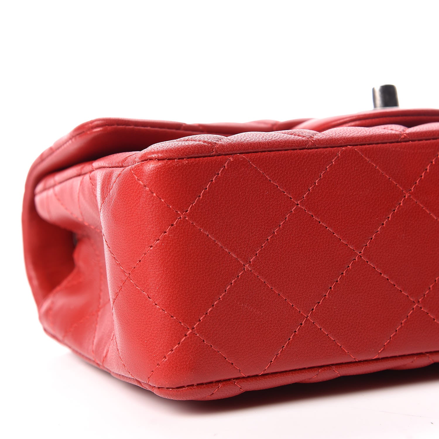 Chanel Lambskin Quilted Mini Rectangular Flap Red 5 of 11