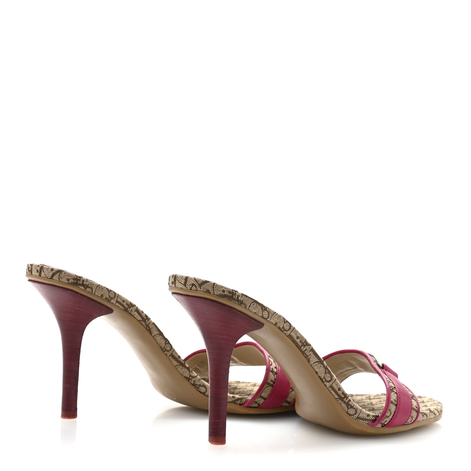 Christian Dior Monogram Logo Sandals 39 Beige Dark Pink 5 of 11