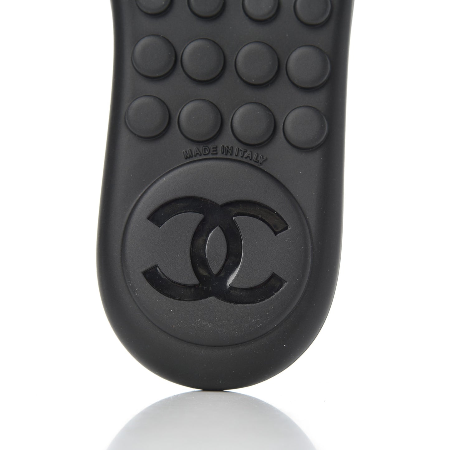 Lambskin CC Chain Thong Sandals 38 Black