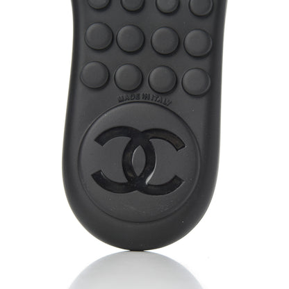 Chanel Lambskin CC Chain Thong Sandals 38 Black 7 of 9