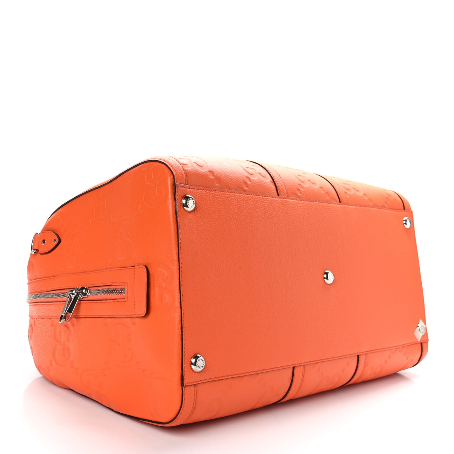 Piuma Calfskin Jumbo GG Embossed Large Duffle Bag Good Orange