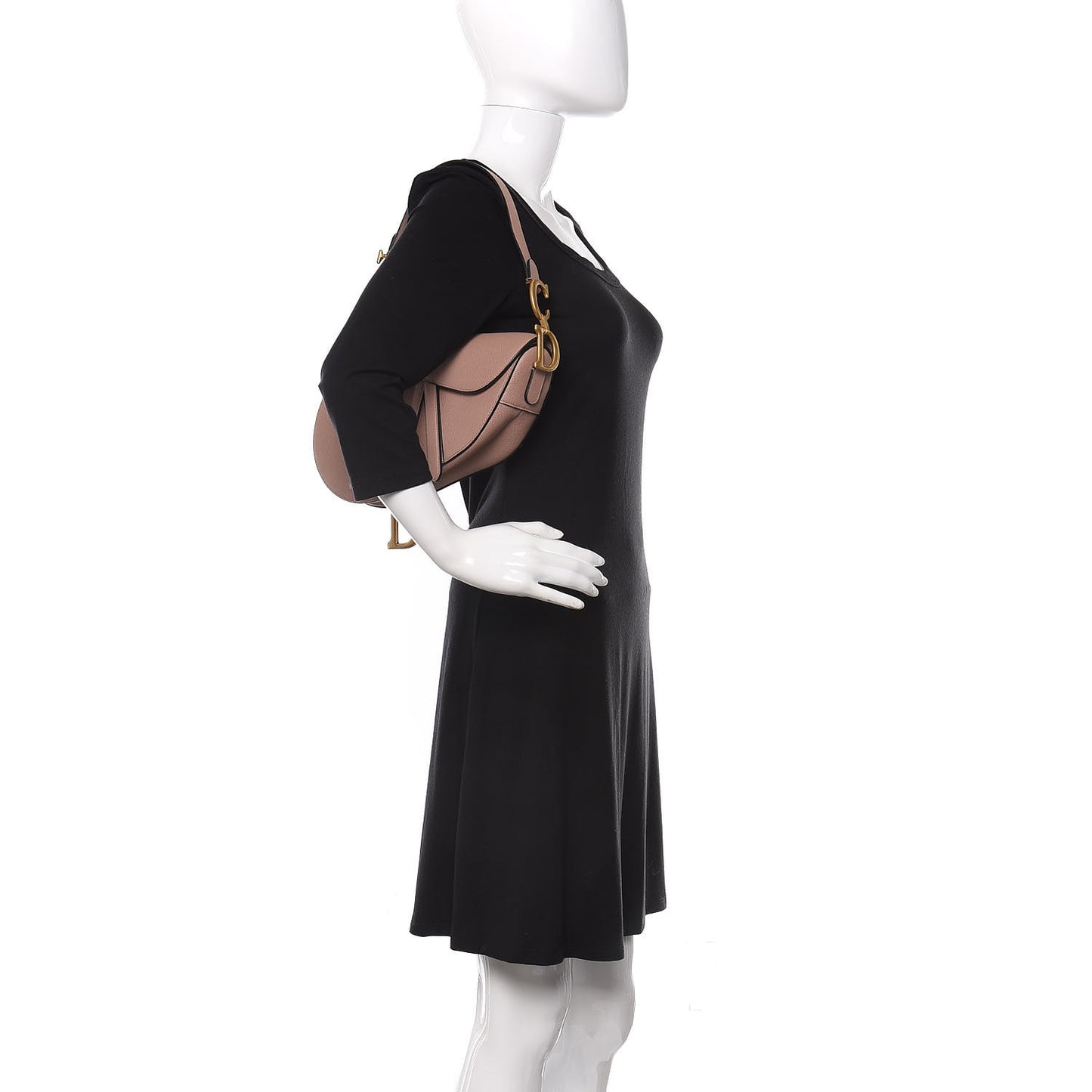 Grained Calfskin Saddle Bag Pink