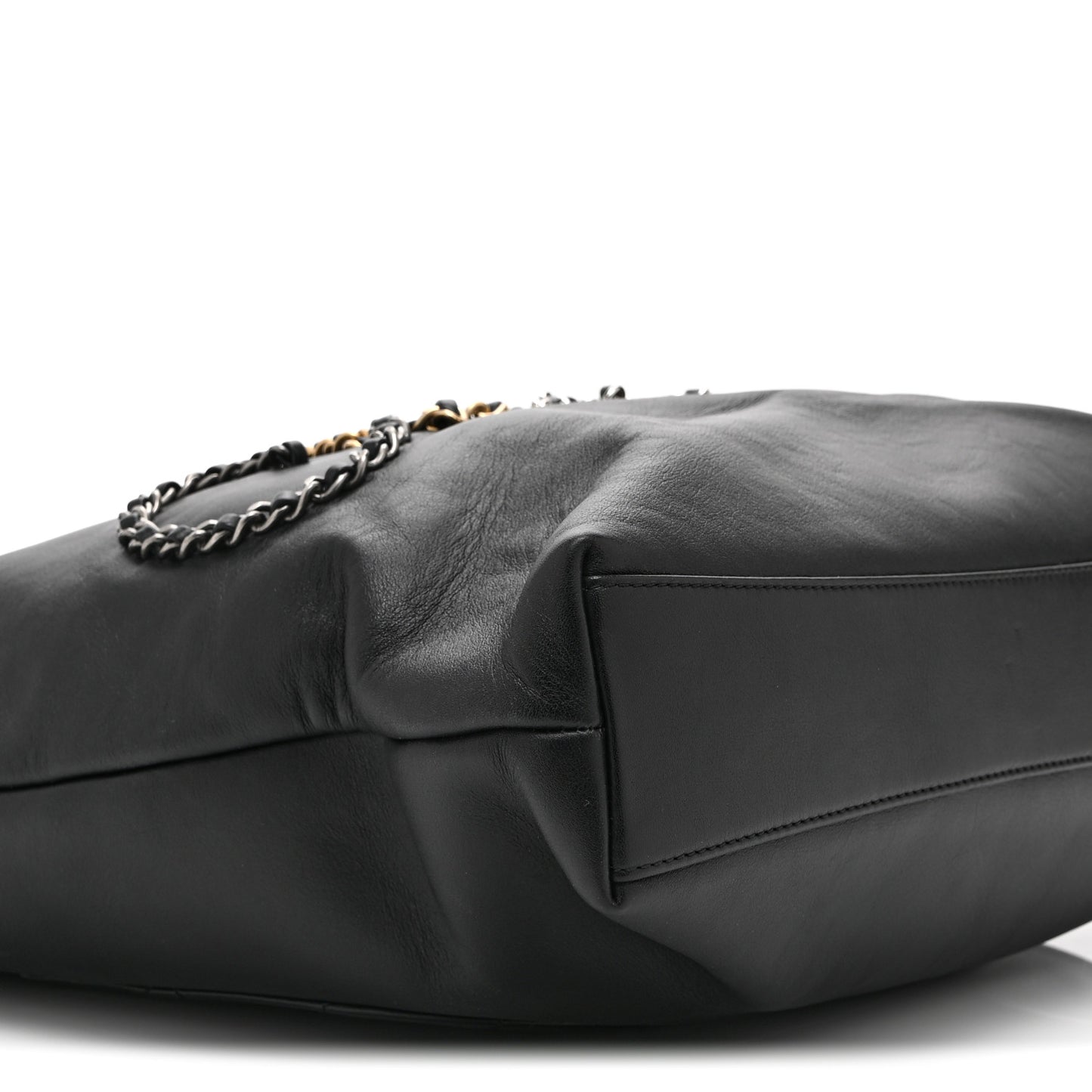 Calfskin Chain 20s Signature Tote Black