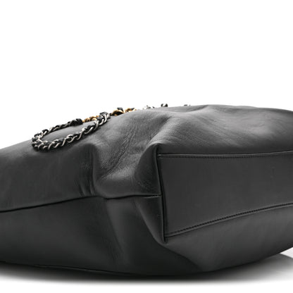 Chanel Calfskin Chain 20s Signature Tote Black 9 of 10