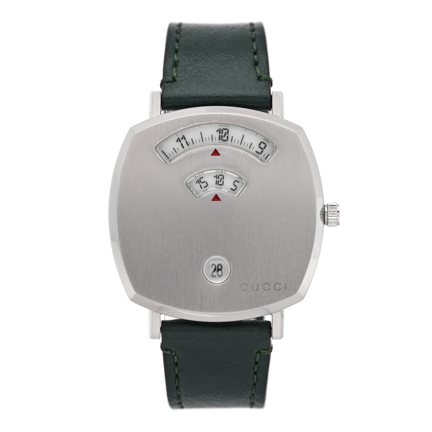 Stainless Steel Calfskin 35mm Grip Quartz Watch Green