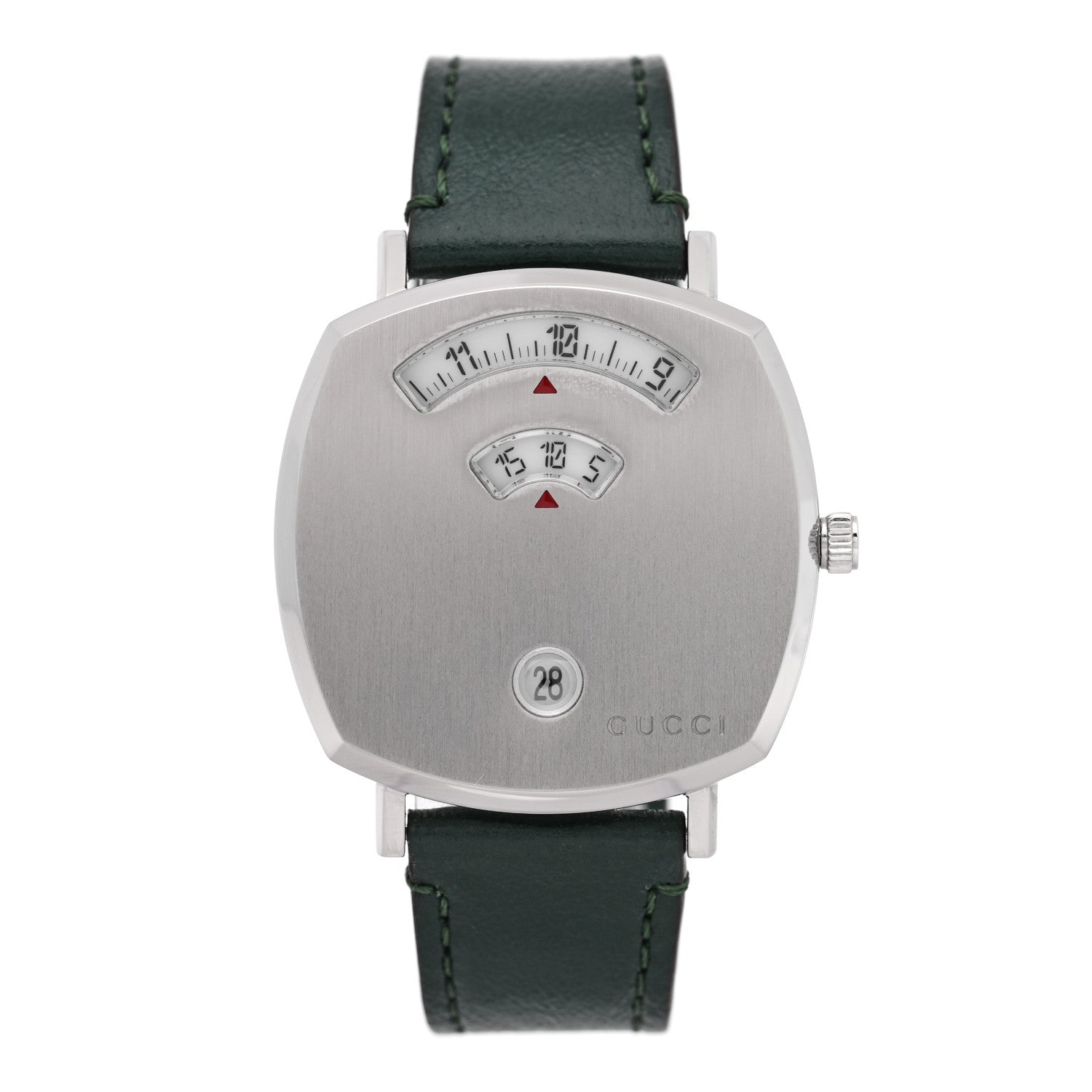 Gucci Stainless Steel Calfskin 35mm Grip Quartz Watch Green 1 of 5