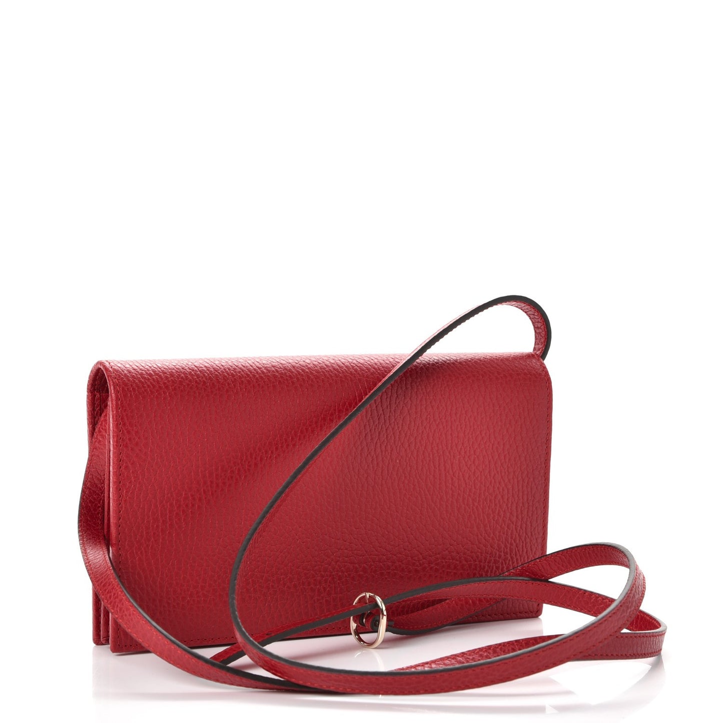 Dollar Calfskin Mini Swing Wallet Bag Red