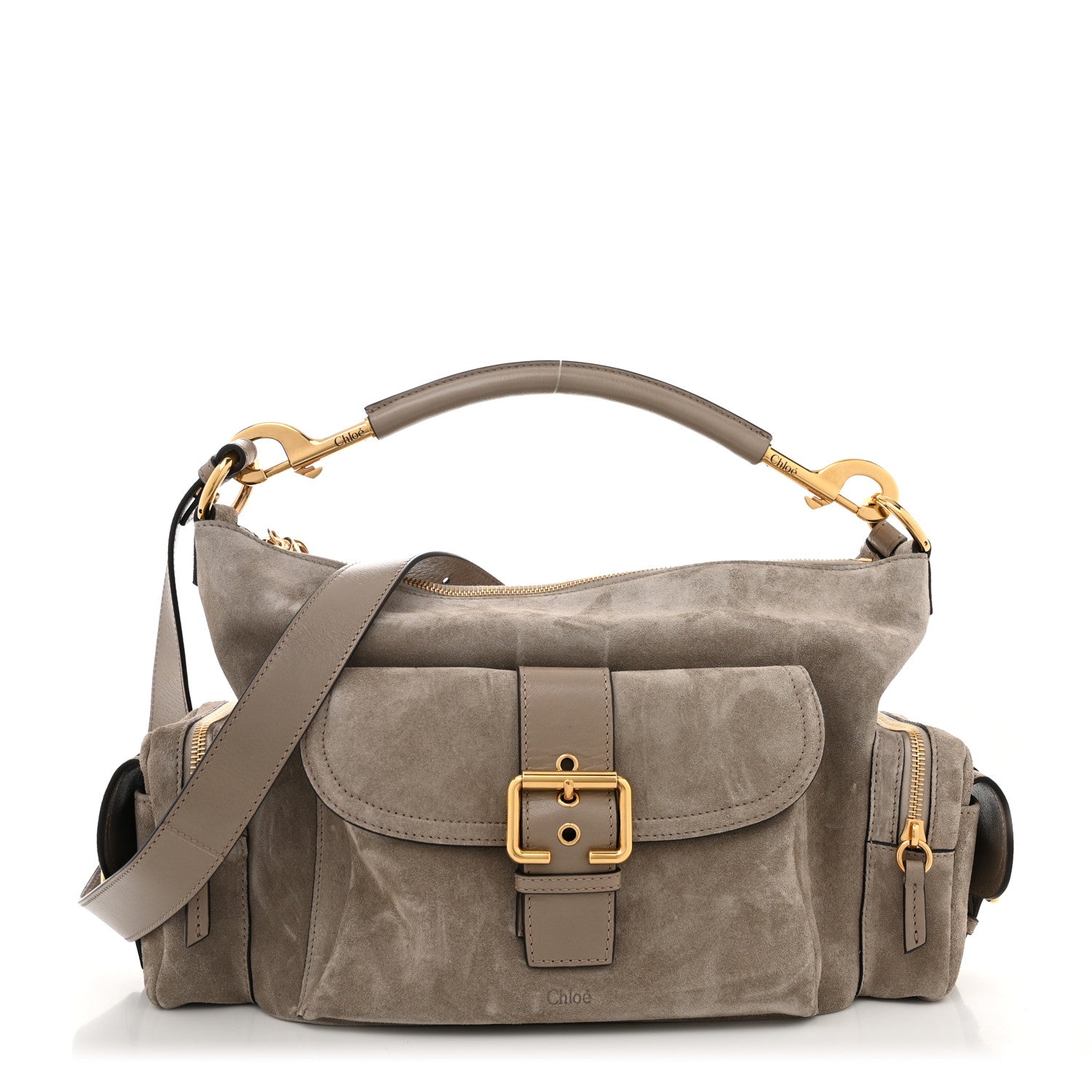 Chloe Suede Calfskin Medium Double Carry Camera Bag Motty Grey 1 of 11