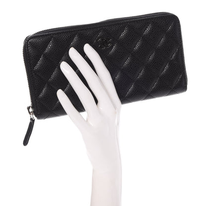 Chanel Caviar Quilted Large Gusset Zip Around Wallet Black 2 of 9