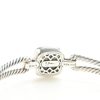 David Yurman Sterling Silver 18K Yellow Gold Diamond Champagne Citrine 11mm Albion Cable Bracelet 4 of 5