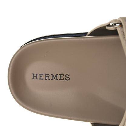 Hermes Suede Goatskin Chaine d'Ancre Womens Chypre Sandals 37 Beige Sable 7 of 7