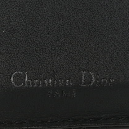 Christian Dior Ultra Matte Lambskin Cannage Small Lady Dior Zip Card Holder Black 7 of 8