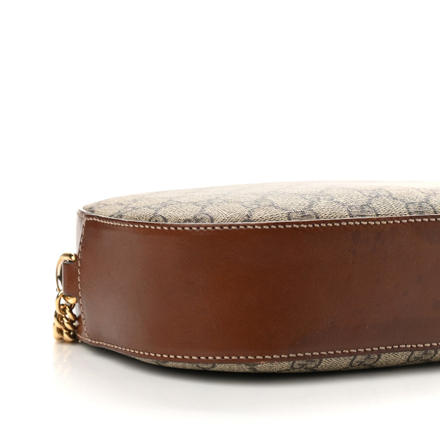 GG Supreme Monogram Cuoio Toscano Mini Chain Shoulder Bag Beige Ebony Cuir