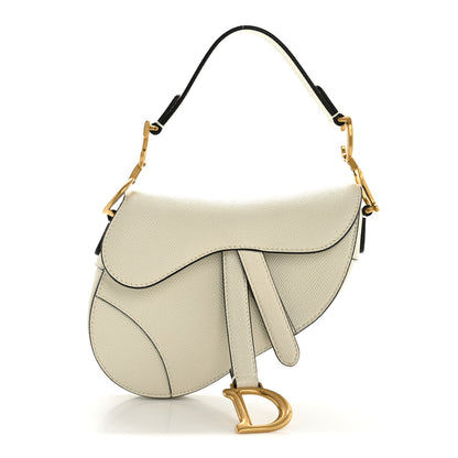 Christian Dior Grained Calfskin Mini Saddle Bag White 1 of 11