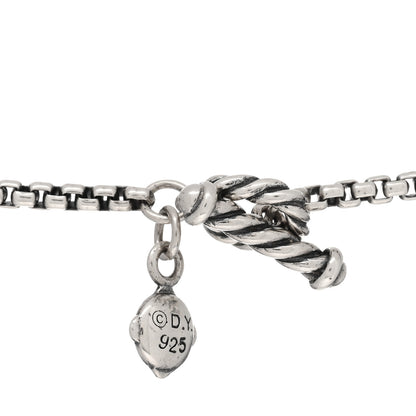 David Yurman Sterling Silver Pearl 7.5mm Quatrefoil Long Chain Necklace 3 of 3