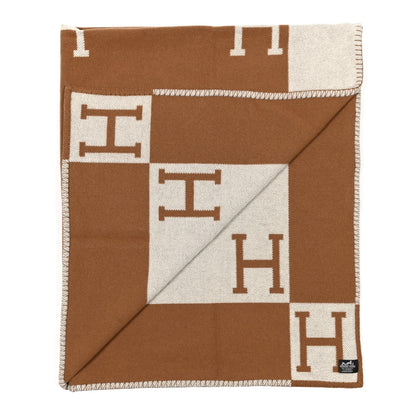 Hermes Wool Cashmere Avalon Blanket Ecru Camel 2 of 3
