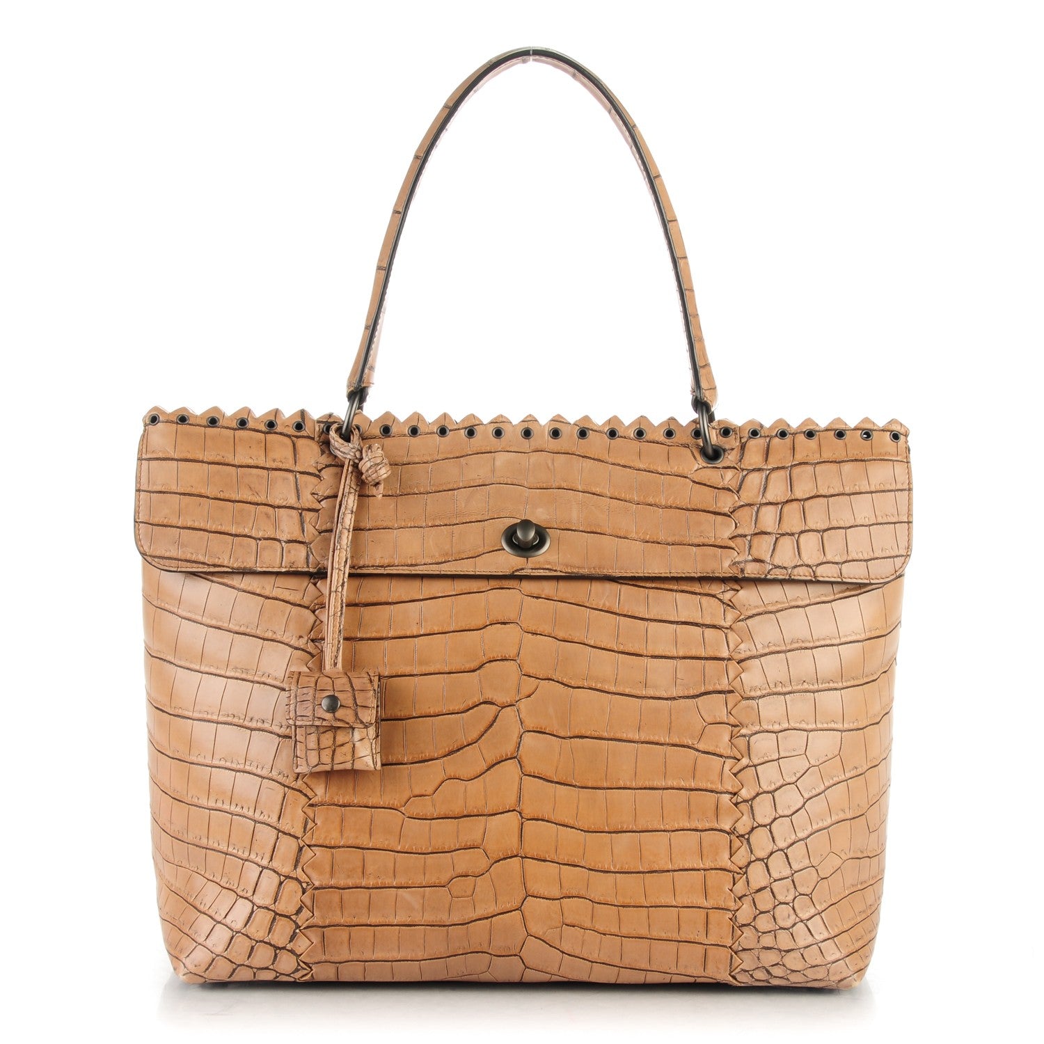 Bottega Veneta Crocodile Cocolave Tote Cigar 1 of 7