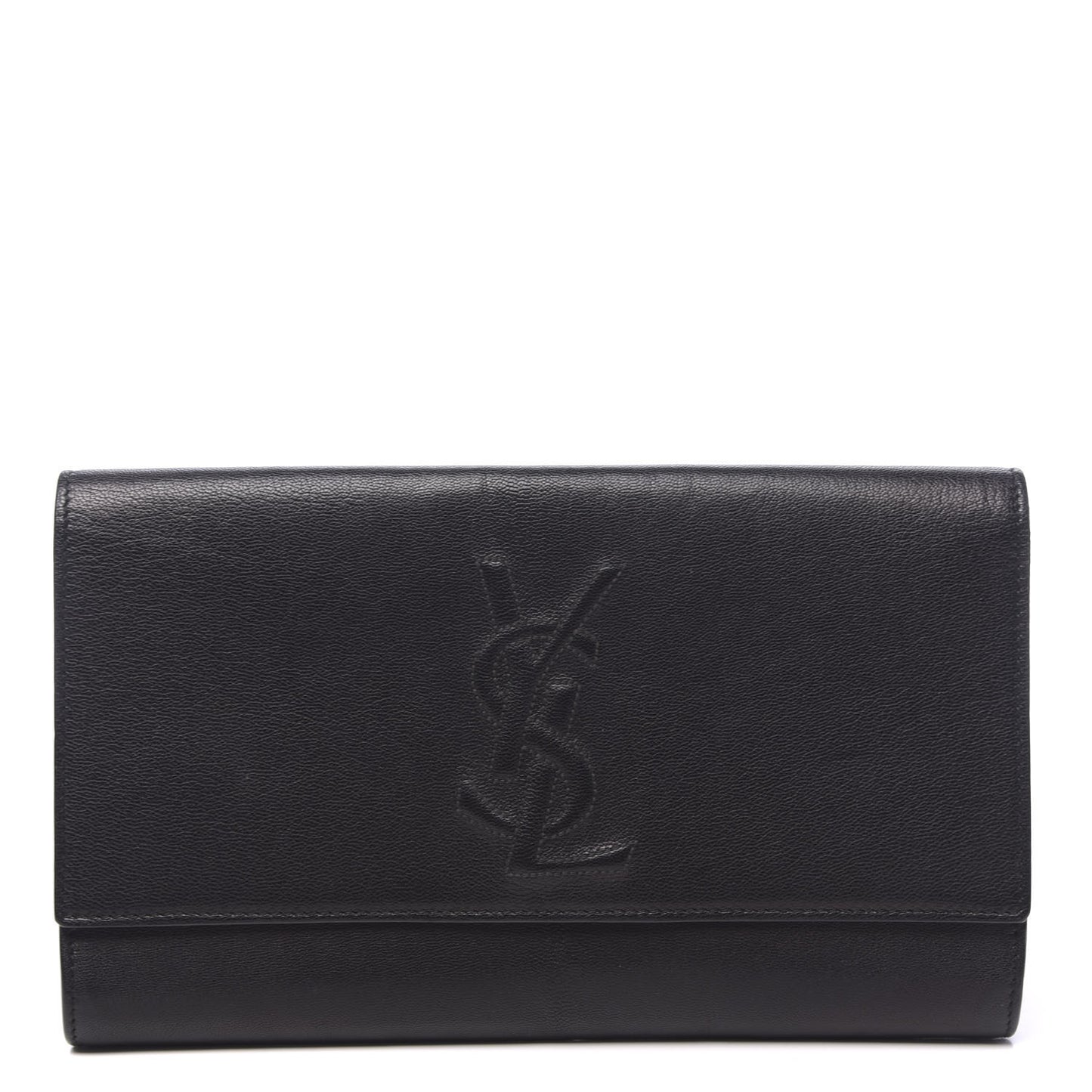 Calfskin Monogram Large Belle De Jour Clutch Black