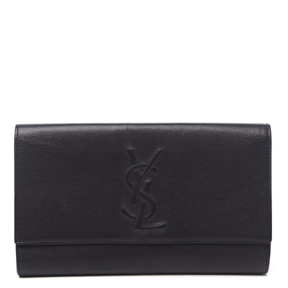 Saint Laurent Calfskin Monogram Large Belle De Jour Clutch Black 1 of 13