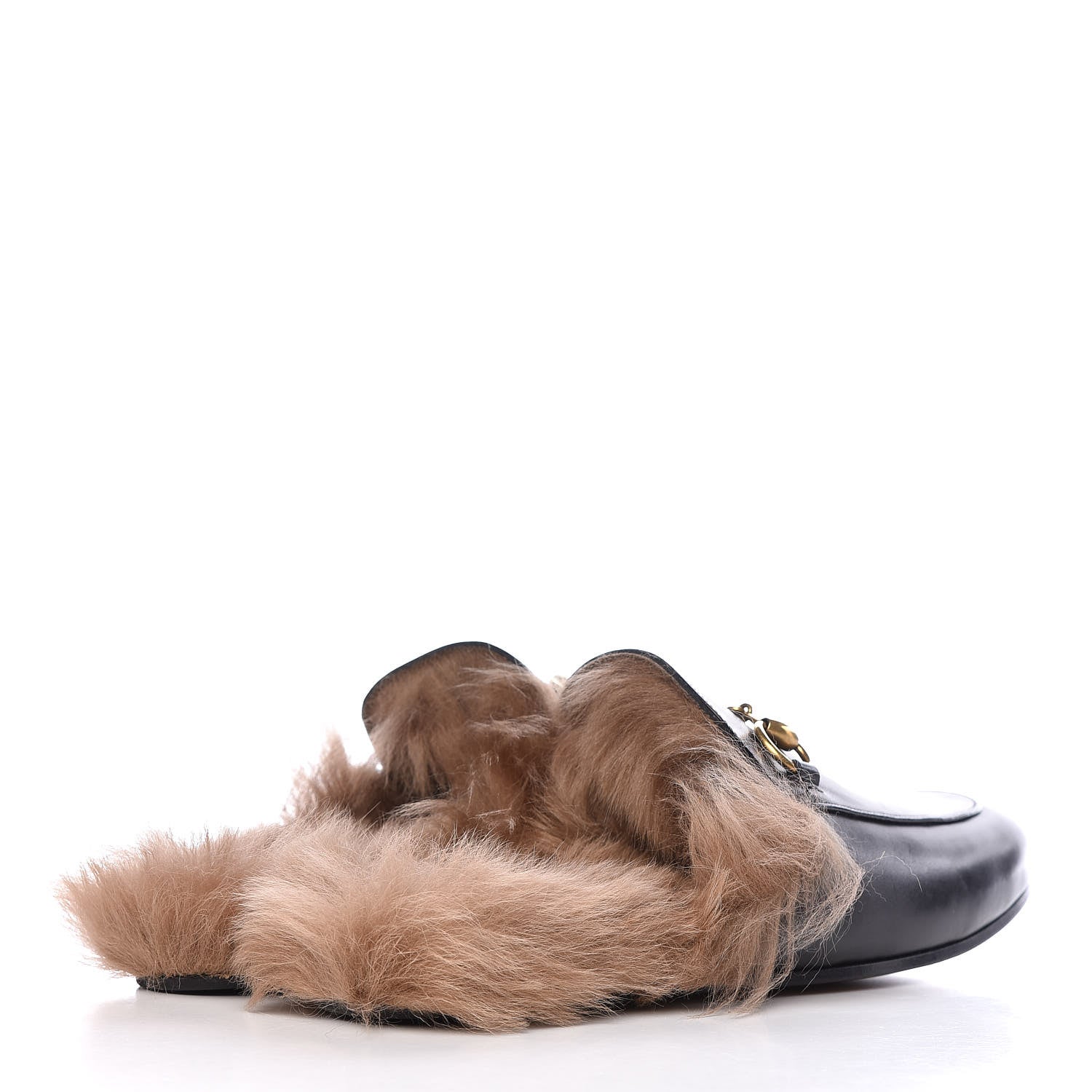 Gucci Calfskin Fur Mens Princetown Slippers 8 Black 5 of 12
