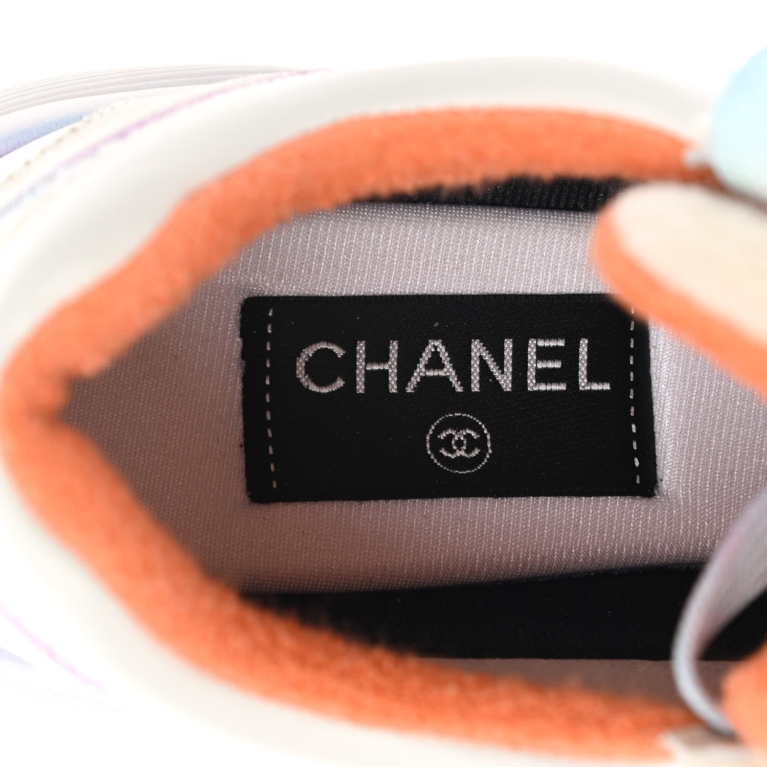 Chanel Wool Suede Calfskin CC Sneakers 37.5 Multicolor 7 of 10