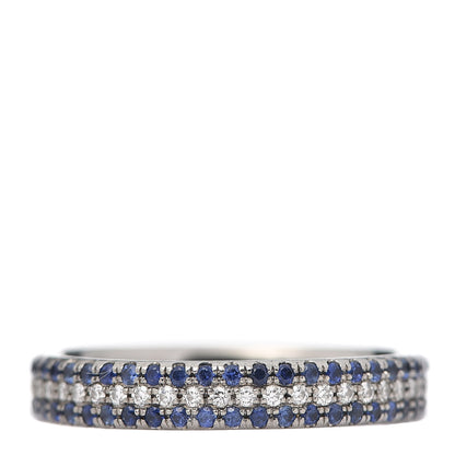 Tiffany 18K White Gold Diamond Blue Sapphire Embrace Ring 50 5.25 3 of 6