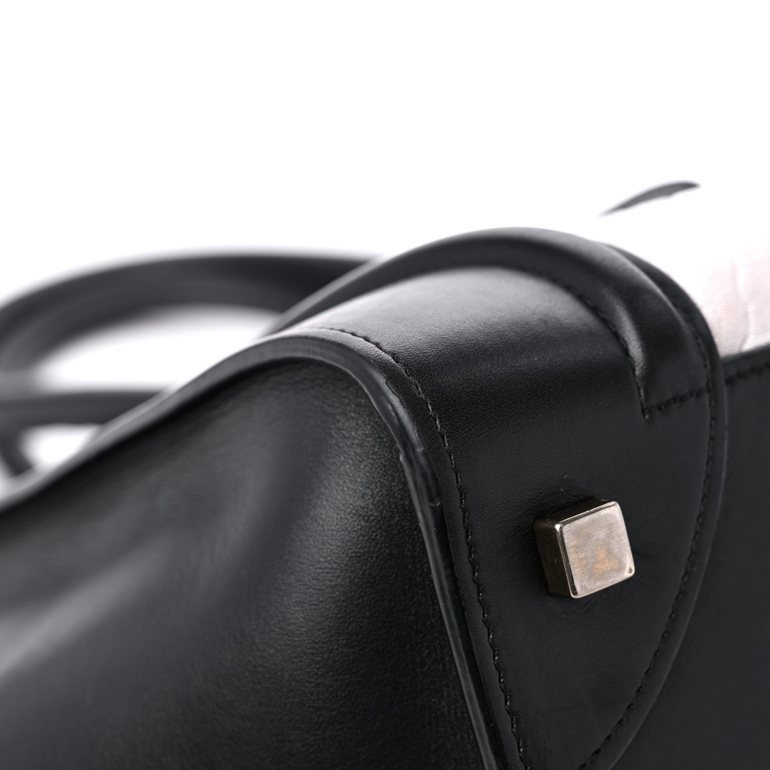 Celine Elephant Calfskin Mini Bi-Color Luggage Black White 8 of 19