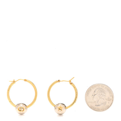 Christian Dior Metal CD Hoop Earrings Gold Silver 2 of 4