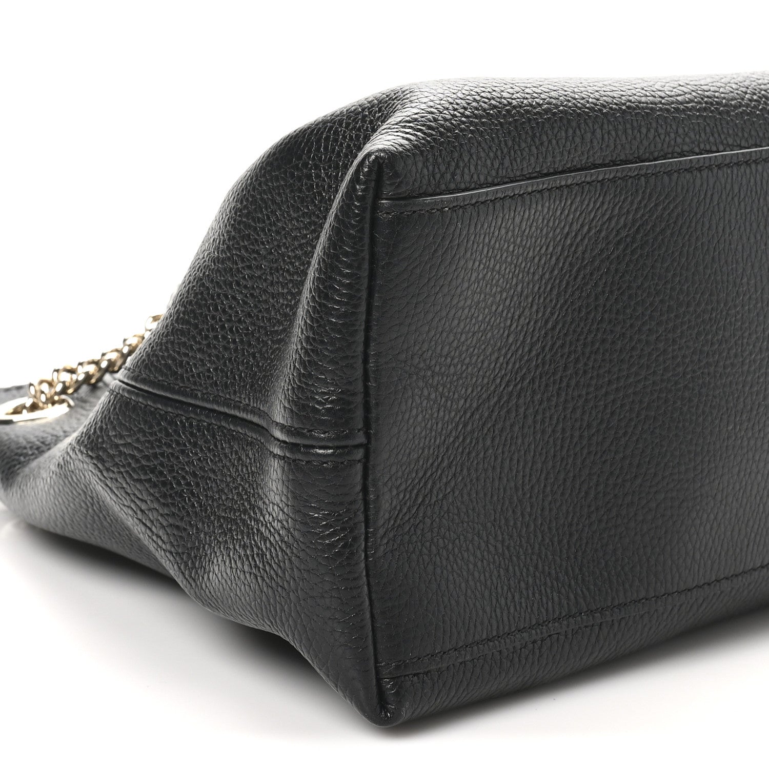 Gucci Pebbled Calfskin Medium Soho Chain Shoulder Bag Black 9 of 10