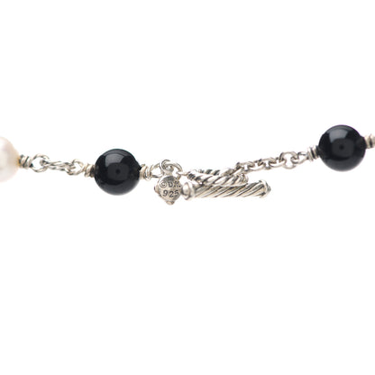 David Yurman Sterling Silver Black Onyx Pearl Bijoux Necklace 4 of 4