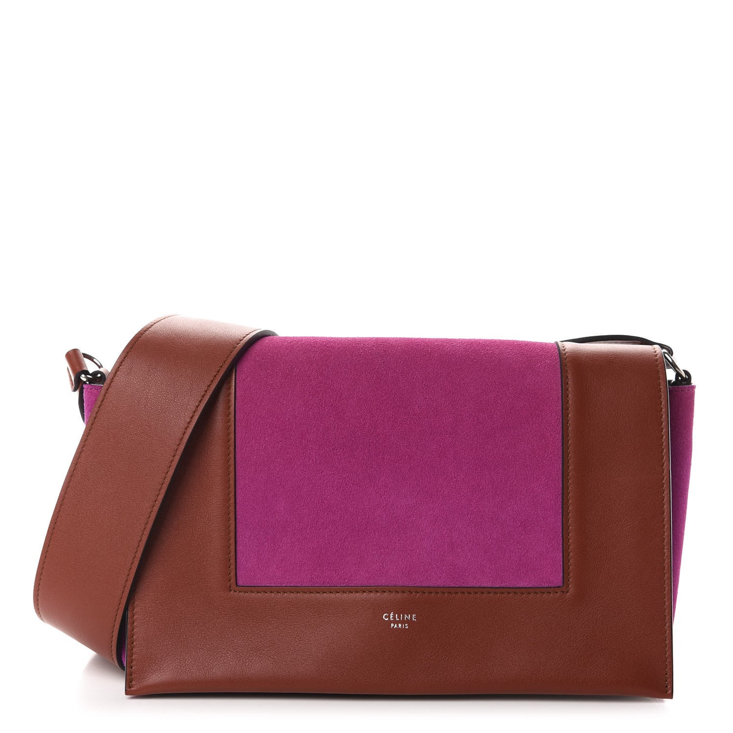 Suede Calfskin Medium Frame Shoulder Bag Brick