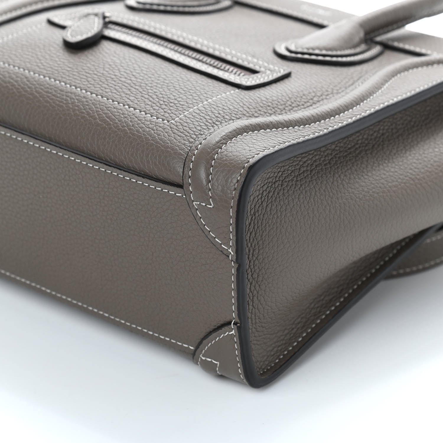 Celine Drummed Calfskin Nano Luggage Souris 8 of 9