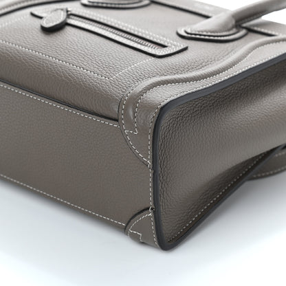 Celine Drummed Calfskin Nano Luggage Souris 8 of 9
