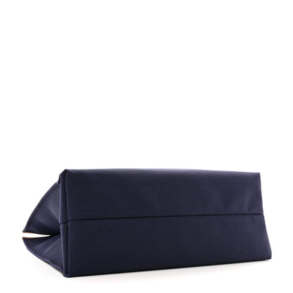 Salvatore Ferragamo Canvas 1927 Signature Tote Navy Brown 4 of 12