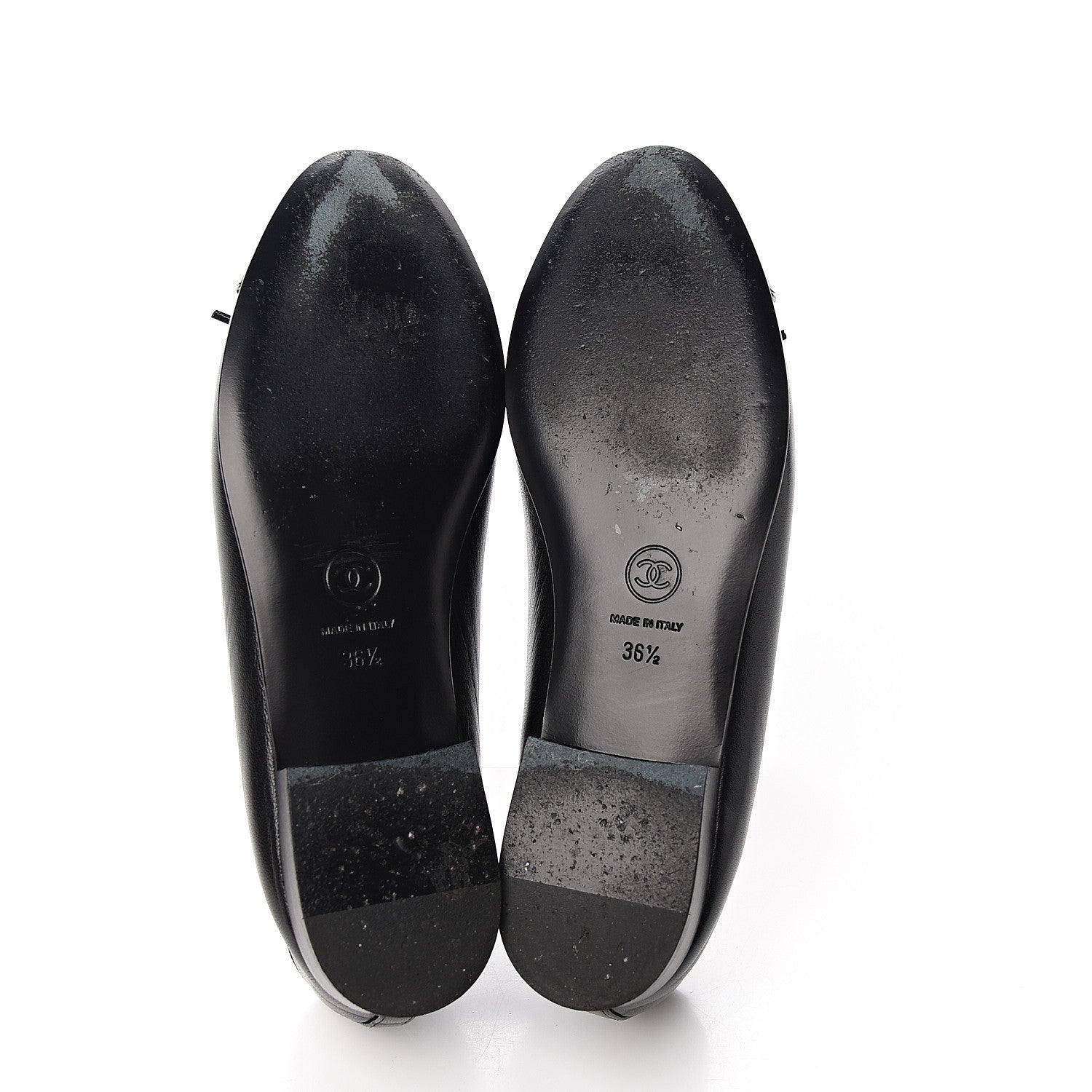 Chanel Lambskin Patent CC Cap Toe Ballerina Flats 36.5 Black 5 of 9