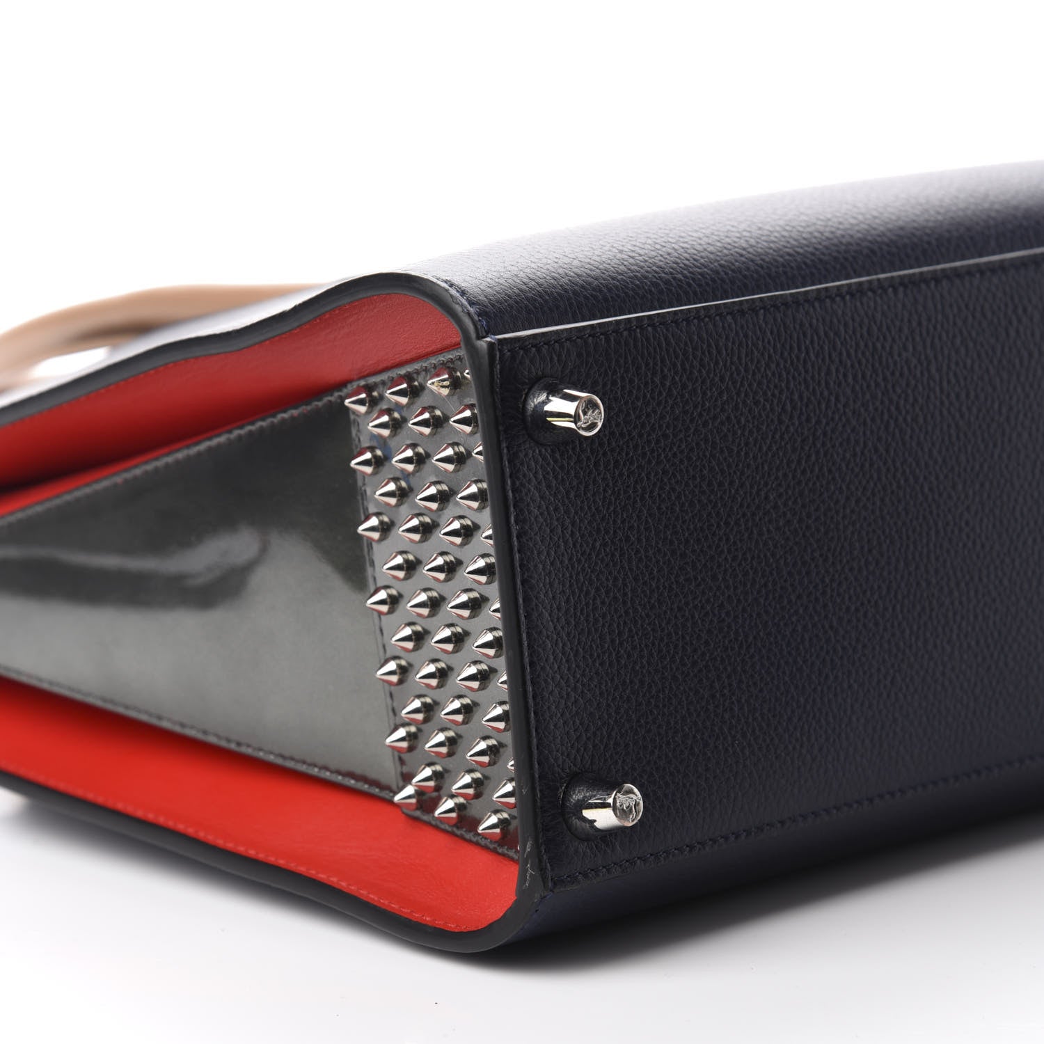 Christian Louboutin Calfskin Patent Spiked Medium Paloma Blue 6 of 10