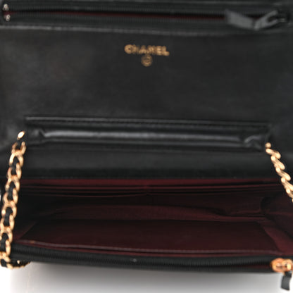 Chanel Lambskin Quilted Wallet On Chain WOC Black 5 of 14