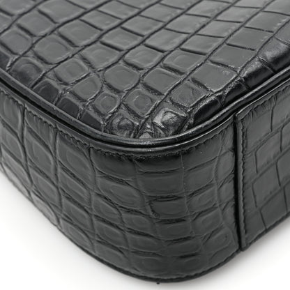 Saint Laurent Calfskin Crocodile Embossed LE 5 A 7 Hobo Black 13 of 14