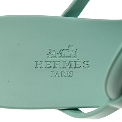 Hermes Rubber Womens Egerie Sandals 36 Vert Embrun 7 of 9