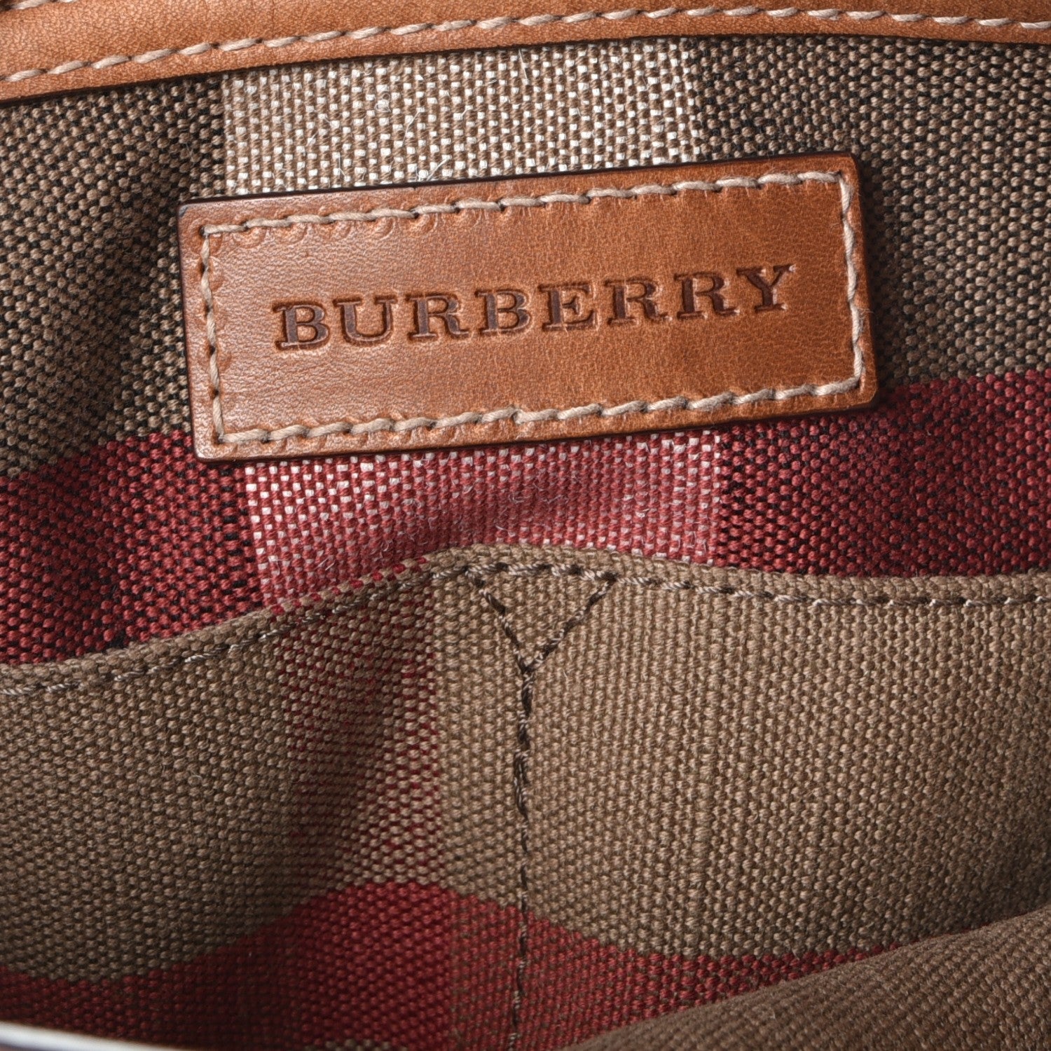 Burberry Canvas Mega Check Medium Ashby Hobo Saddle Brown 8 of 16