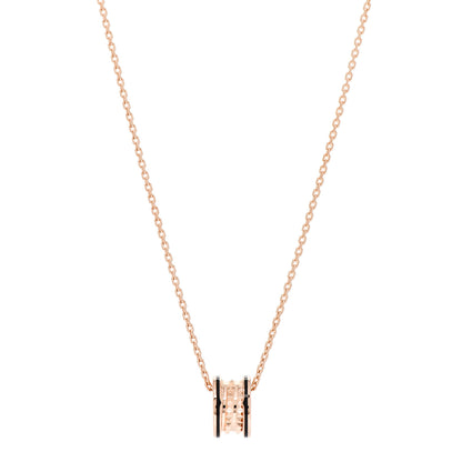 Bulgari 18K Rose Gold Black Ceramic B.Zero1 Rock Pendant Necklace 1 of 8