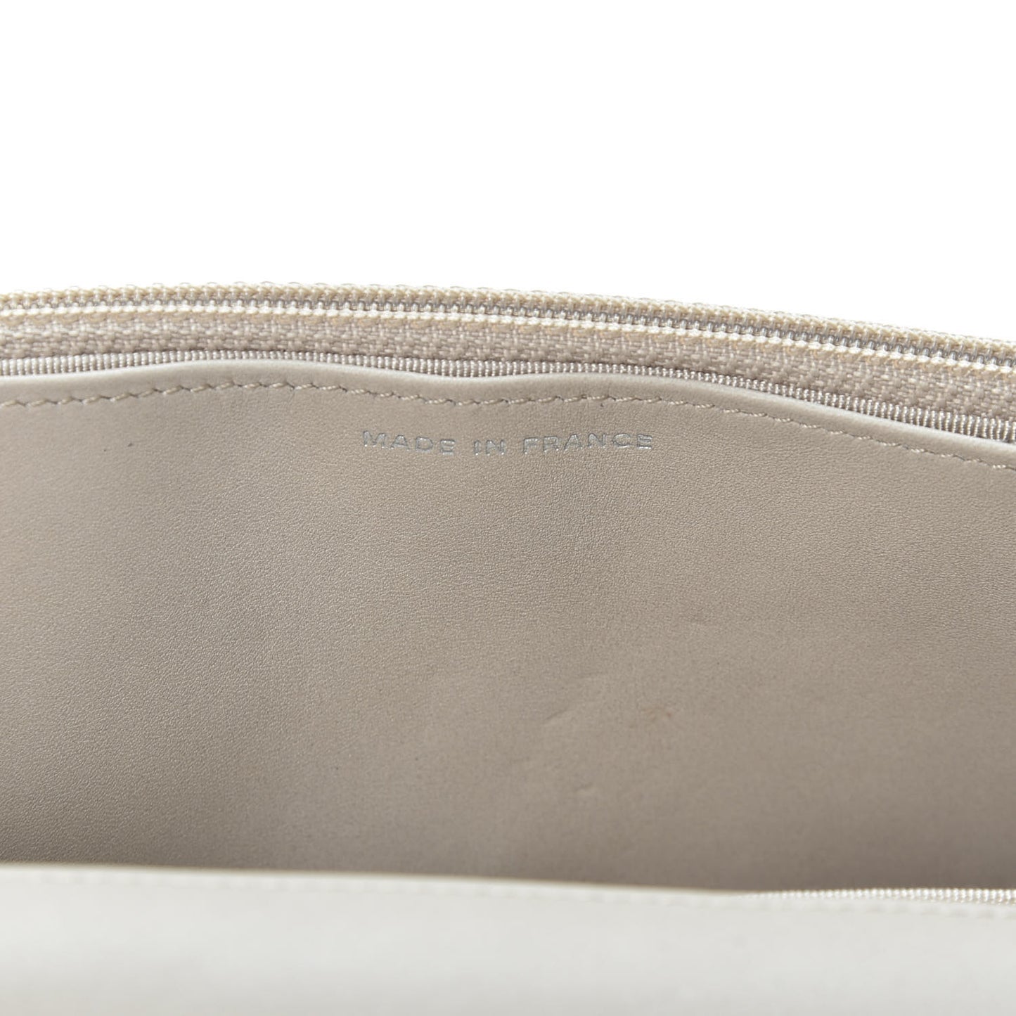 Calfskin Double Stitch Hamptons Wallet On Chain WOC Grey