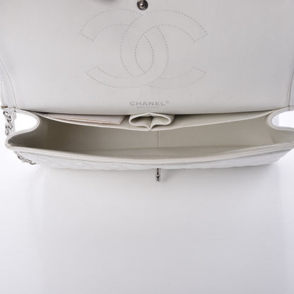 Chanel Caviar Quilted Jumbo Double Flap White 8 of 14