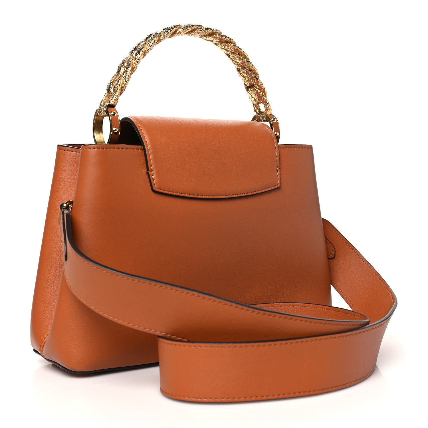 Louis Vuitton Calfskin Bolsa Capucines BB Caramel 3 of 9