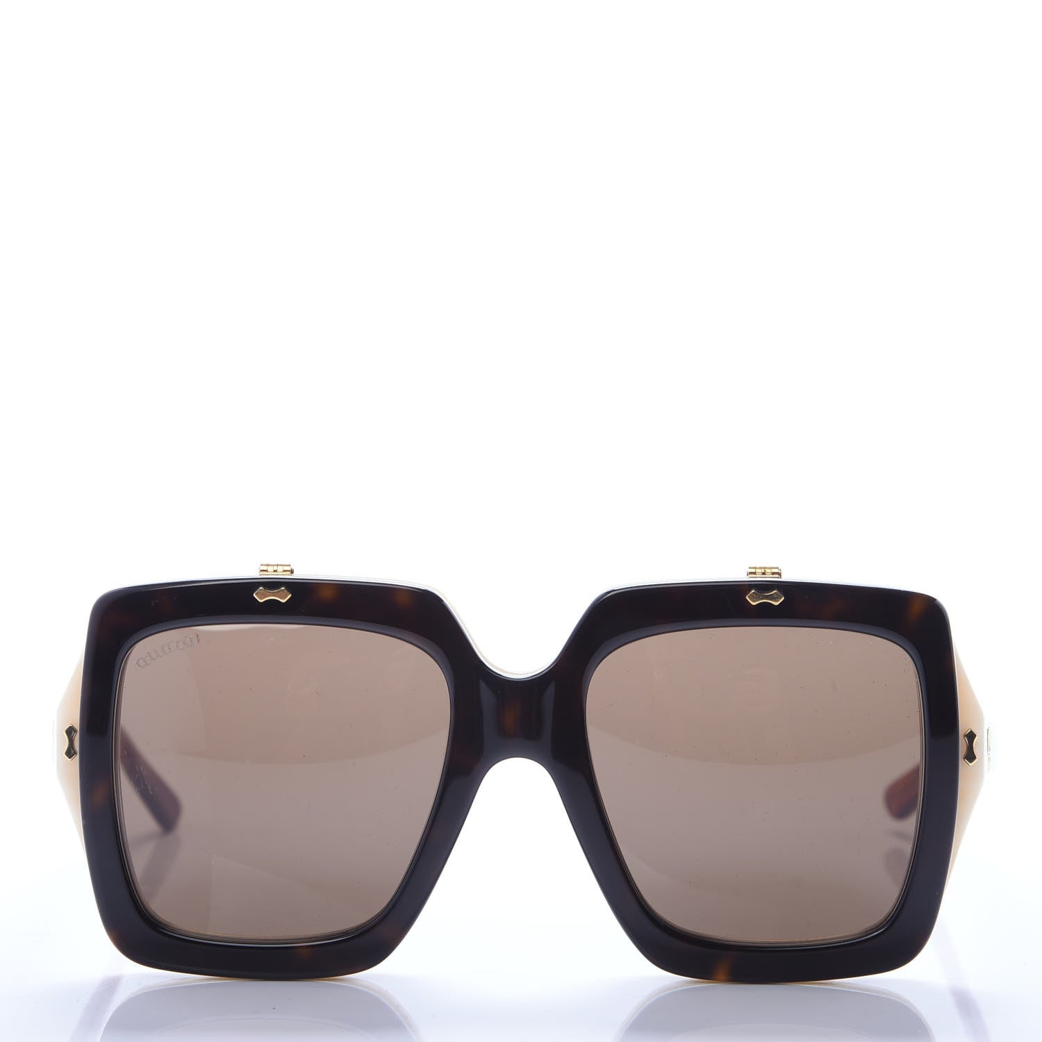 Gucci Acetate Oversized Flip Up Sunglasses GG0088S Tortoise 2 of 8