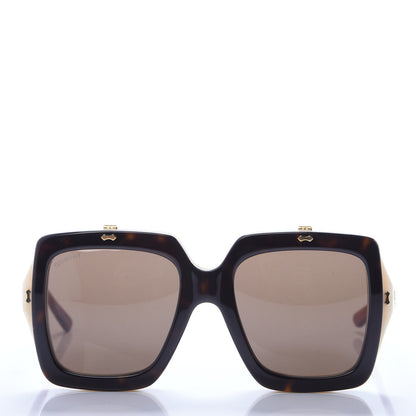 Gucci Acetate Oversized Flip Up Sunglasses GG0088S Tortoise 2 of 8
