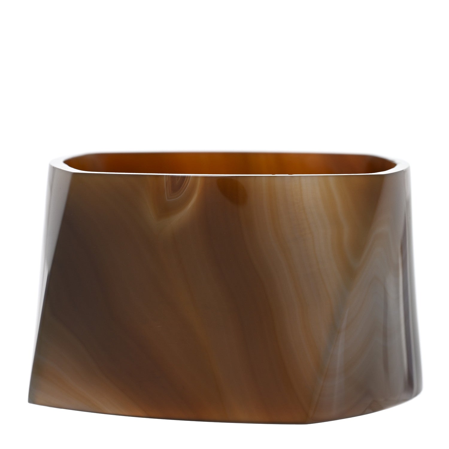 Tiffany Brown Agate Frank Gehry Torque Wide Bangle Bracelet 1 of 4