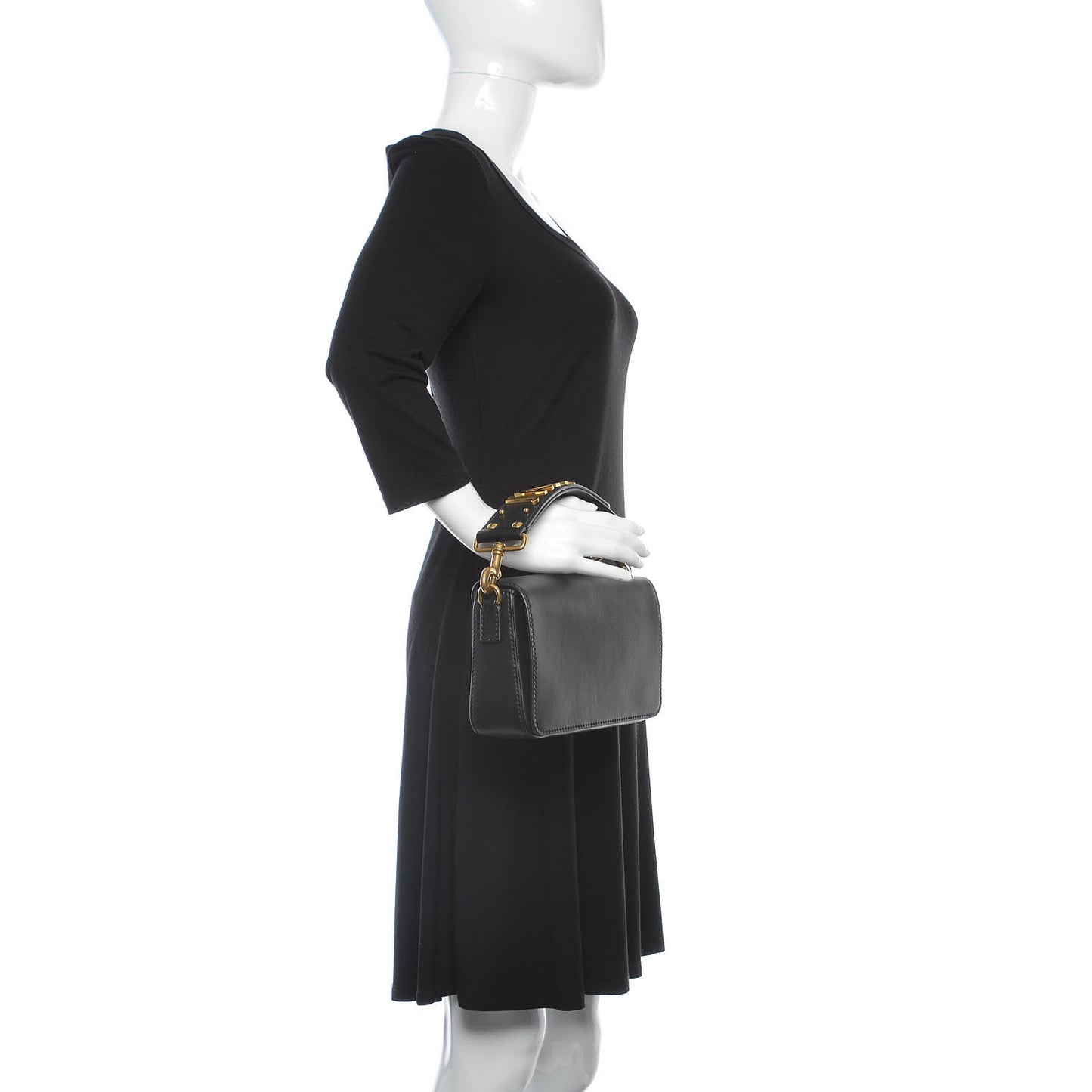 Calfskin J'Adior Flap Bag Black